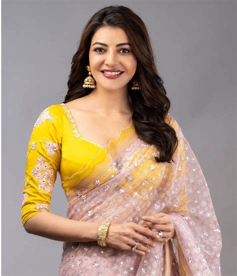 kajal agarwal in saree|kajal saree pics.